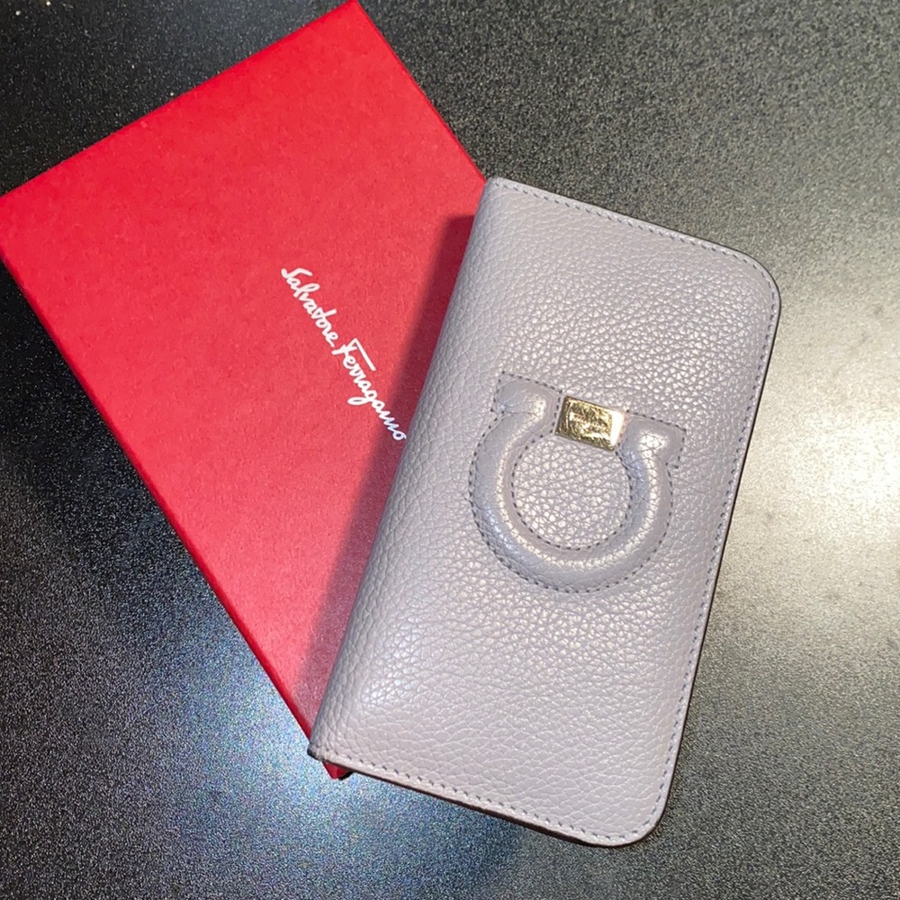 iPhone 11 Pro case Salvatore Ferragamo smooth leather wallet phone case in box